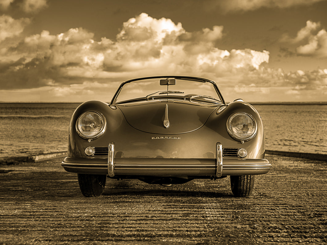 Porsche 356 face monochrome